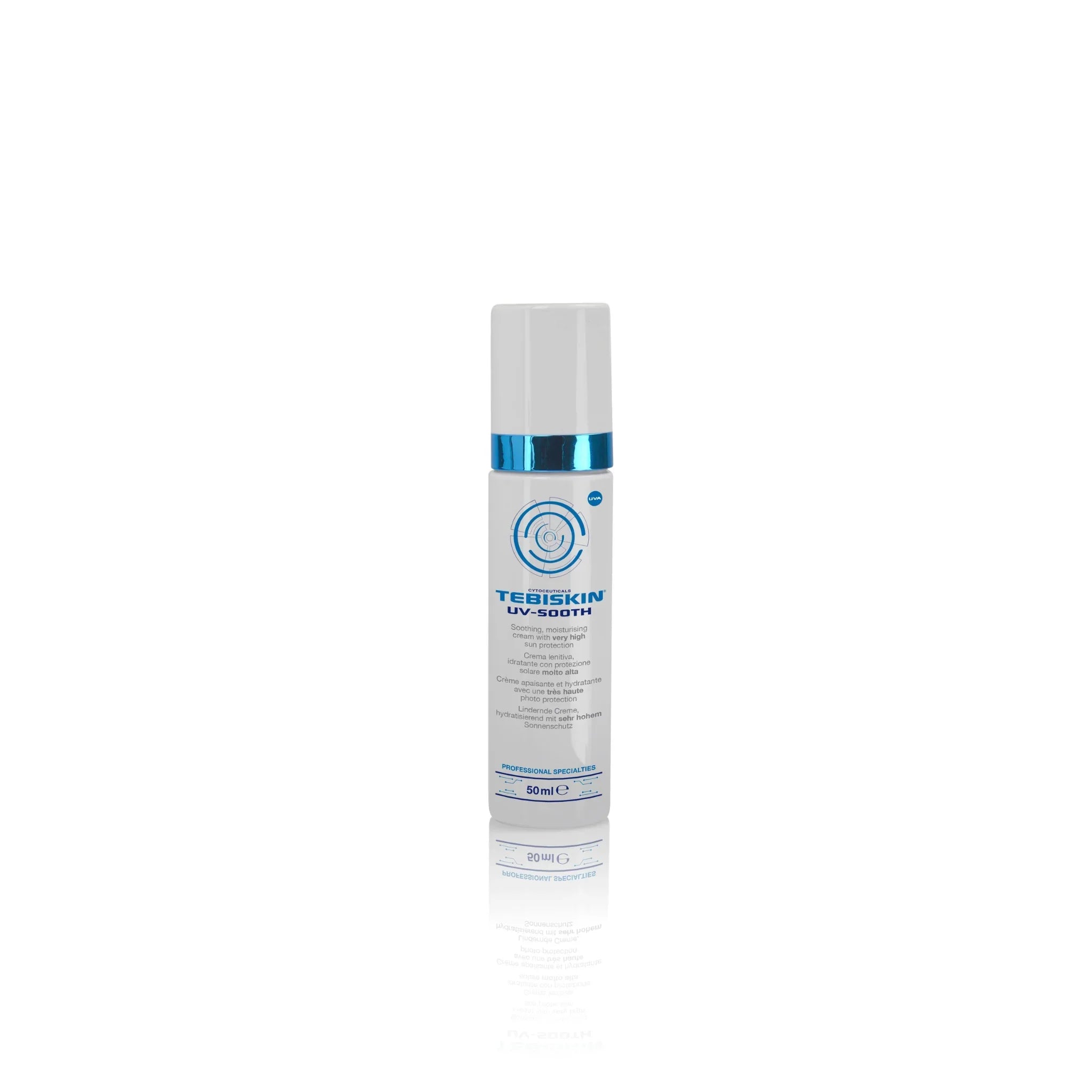 Tebiskin UV-Sooth SPF50 raminantis drekinantis apsauginis kremas 50 ml | Jovi Esthetic