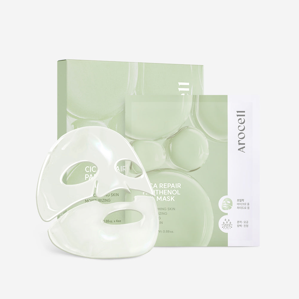 Arocell Cica Repair Panthenol Gel Mask veido kaukiu rinkinys 4 vnt | Jovi Esthetic